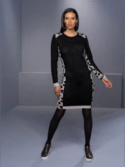 Robe En Tricot Joli Motif Léopard