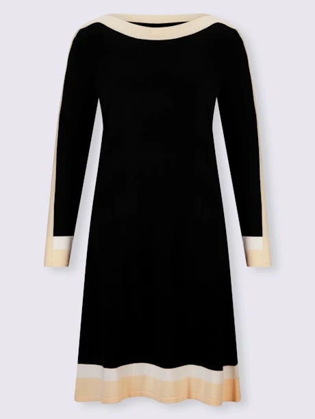 Robe En Tricot Détails Contrastés 4 Robe En Tricot Détails Contrastés – Image 4