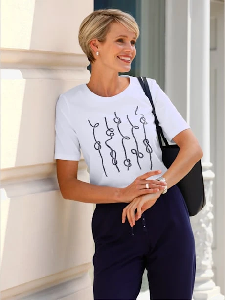 T-shirt à Encolure Ronde Motif Imprimé 1 T-shirt à Encolure Ronde Motif Imprimé