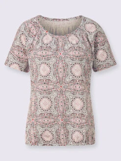 T-shirt Imprimé Encolure Ronde Passepoilée 7 T-shirt Imprimé Encolure Ronde Passepoilée -Womens Clothing Soldes Boutique 139.00BJ255347 B07.001