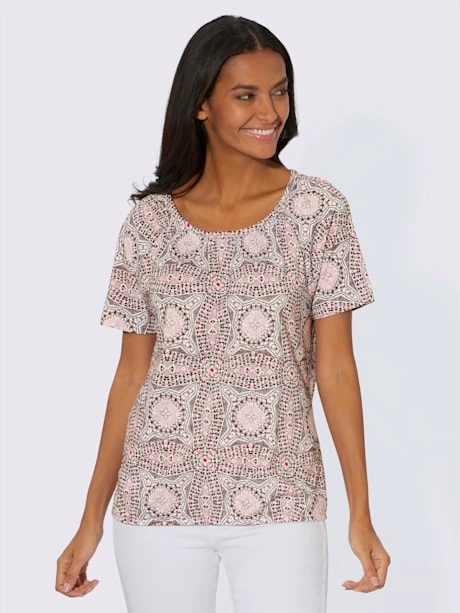 T-shirt Imprimé Encolure Ronde Passepoilée 2 T-shirt Imprimé Encolure Ronde Passepoilée – Image 2