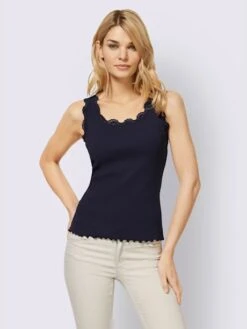 Débardeur En Dentelle Jersey Fin