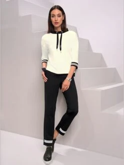 T-shirt Bande En Maille Décorative