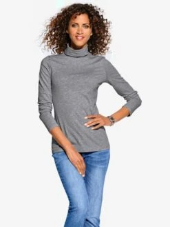 T-shirt Col Roulé Basique Incontournable Avec Col Roulé