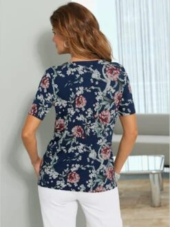 T-shirt à Encolure Ronde Joli Motif Floral -Womens Clothing Soldes Boutique 159.00FA257239 A02.008