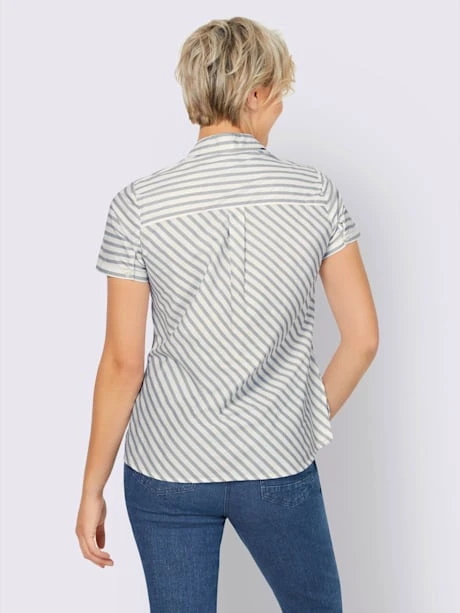 Chemisier Rayures Contrastées 2 Chemisier Rayures Contrastées – Image 2