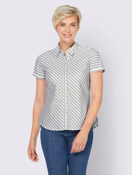 Chemisier Rayures Contrastées 1 Chemisier Rayures Contrastées