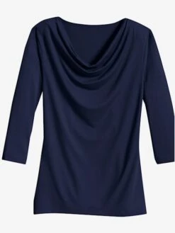 T-shirt Femme Souple Col Bénitier Manches 3/4 -Womens Clothing Soldes Boutique 309.00OPT.139 135.001.u