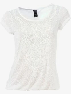 T-shirt à Encolure Ronde Qualité Dévoré, Imprimé Effet Ton Sur Ton 8 T-shirt à Encolure Ronde Qualité Dévoré, Imprimé Effet Ton Sur Ton -Womens Clothing Soldes Boutique 429.99EXT64042 A09.091