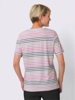 T-shirt à Encolure Ronde Rayures Fines -Womens Clothing Soldes Boutique 500.00TIT03347 B14.002