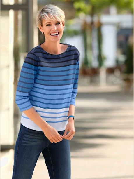 T-shirt Rayé Joli Motif à Rayures 1 T-shirt Rayé Joli Motif à Rayures